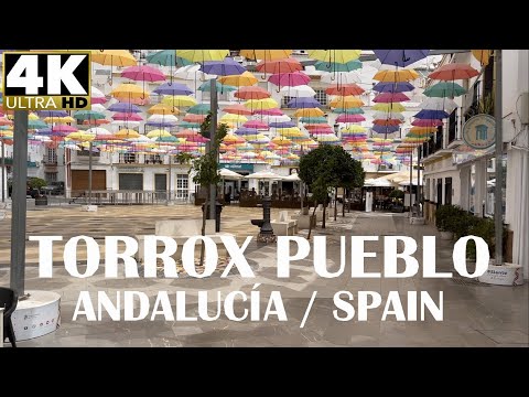 [4K] ANDALUCÍA - TORROX PUEBLO SPECIAL SUNDAY MORNING WALK - 11 July 2021 - ASMR town street's sound