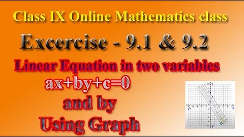 Class IX Mathematics Online Class ||Linear Equation in two variables Ex-9.1 and 9.2 (Q.No 1-7)