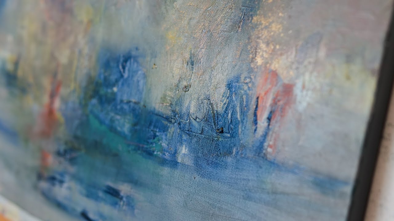 どうか安らかに良きマチエールとなっておくれ…【抽象画】昔の絵を潰す