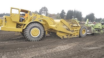 Terex 82-30 Bulldozer Pushing a Terex S24 Scraper