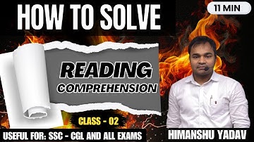 SOLVE kaise kare Reading Comprehension (Long Passage) for SSC CGL, Banking Exams, CDS, NDA #002