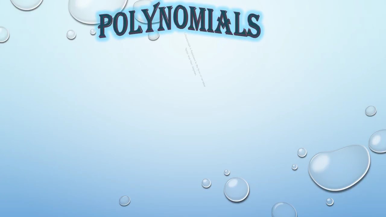 powerpoint presentation on polynomials for class 10