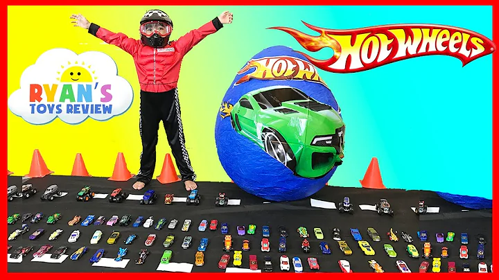 GIANT EGG HOT WHEELS Surprise Toys Opening with Di...