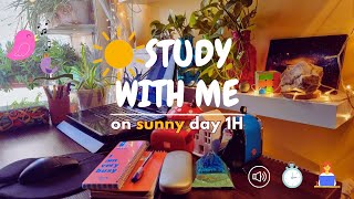 Study With Me For 1 Hour; Relaxing Bird Sounds, Sunny Background Noise, Asmr, No Music or Breaks