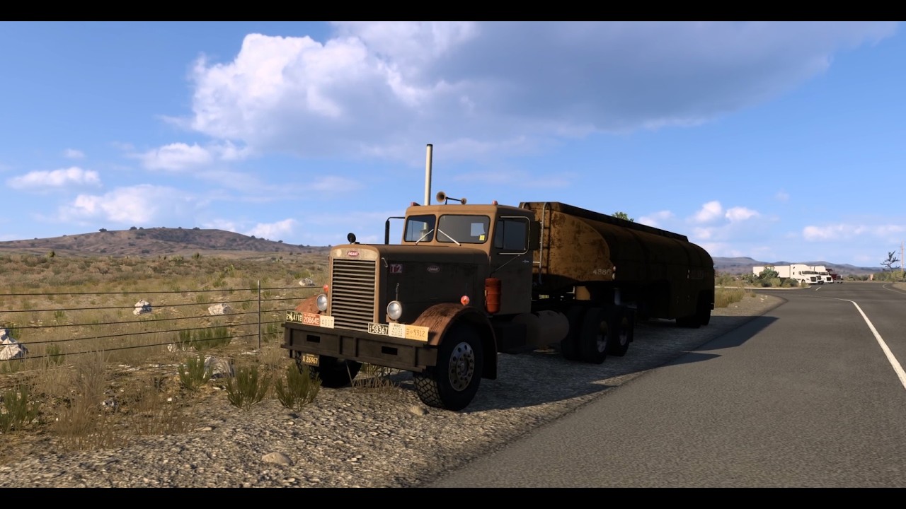 Driving the iconic Peterbilt 351 with trailer from the movie Duel ATS 1.58