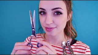 ASMR | Whispered Relaxing Haircut & Style | 60fps