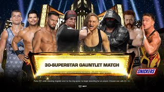 WWE2K24 - 30 Man Gauntlet Match - HollywoodShono Runs from #1 eliminating 29 Opponents