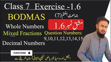 Math Class 7 Exercise 1.6 I Questions No.9,10,11,12,13,14,15
