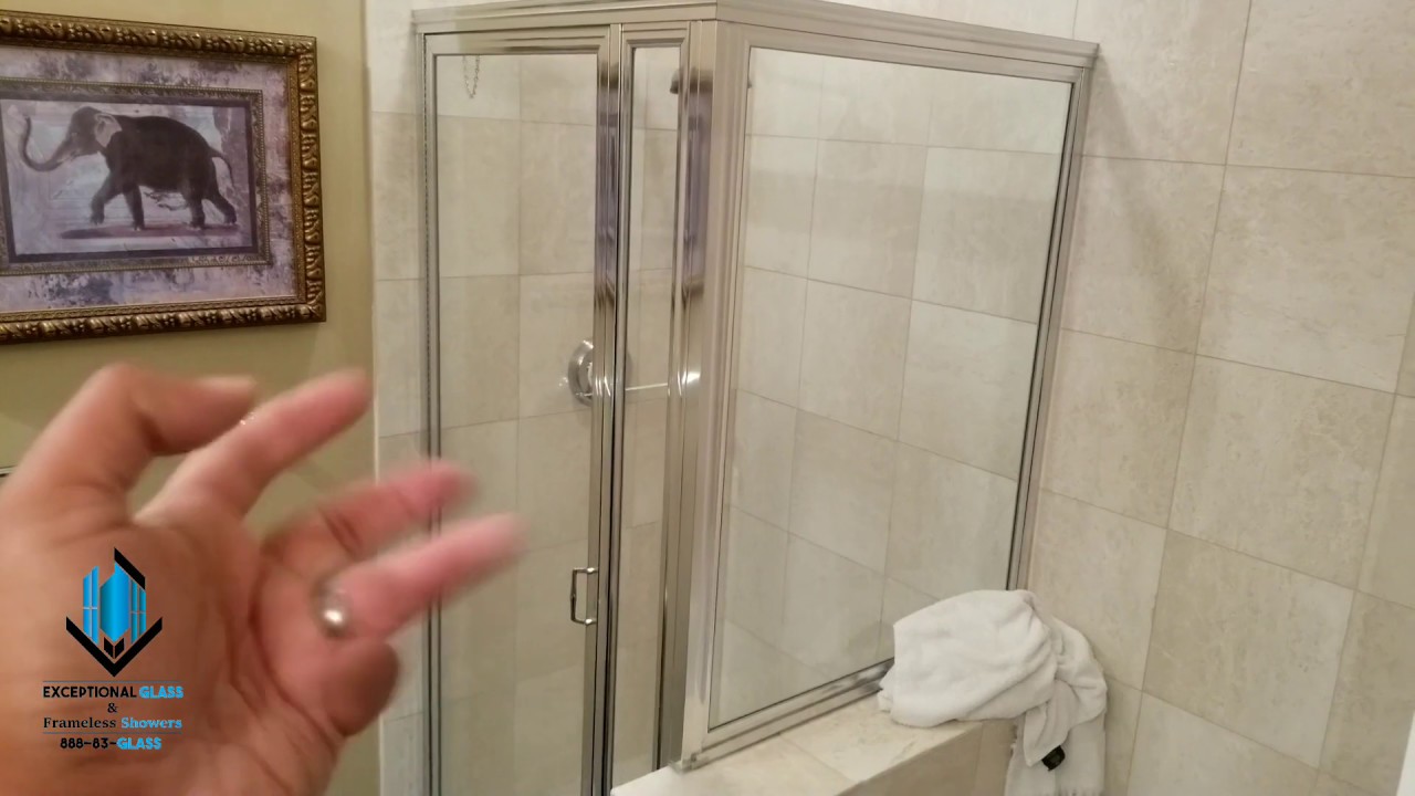 How to Replace An Old Shower Door To A Frameless - YouTube