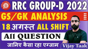 Railway Group D Exam Analysis | 18 August 1st & 2nd and 3rd All Shift GS/GK questions