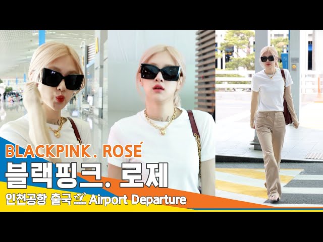 [4K] 블랙핑크 '로제', 반짝 반짝 러블리챙~(출국)✈️BLACKPINK 'ROSÉ' Airport Departure 24.5.1 Newsen class=