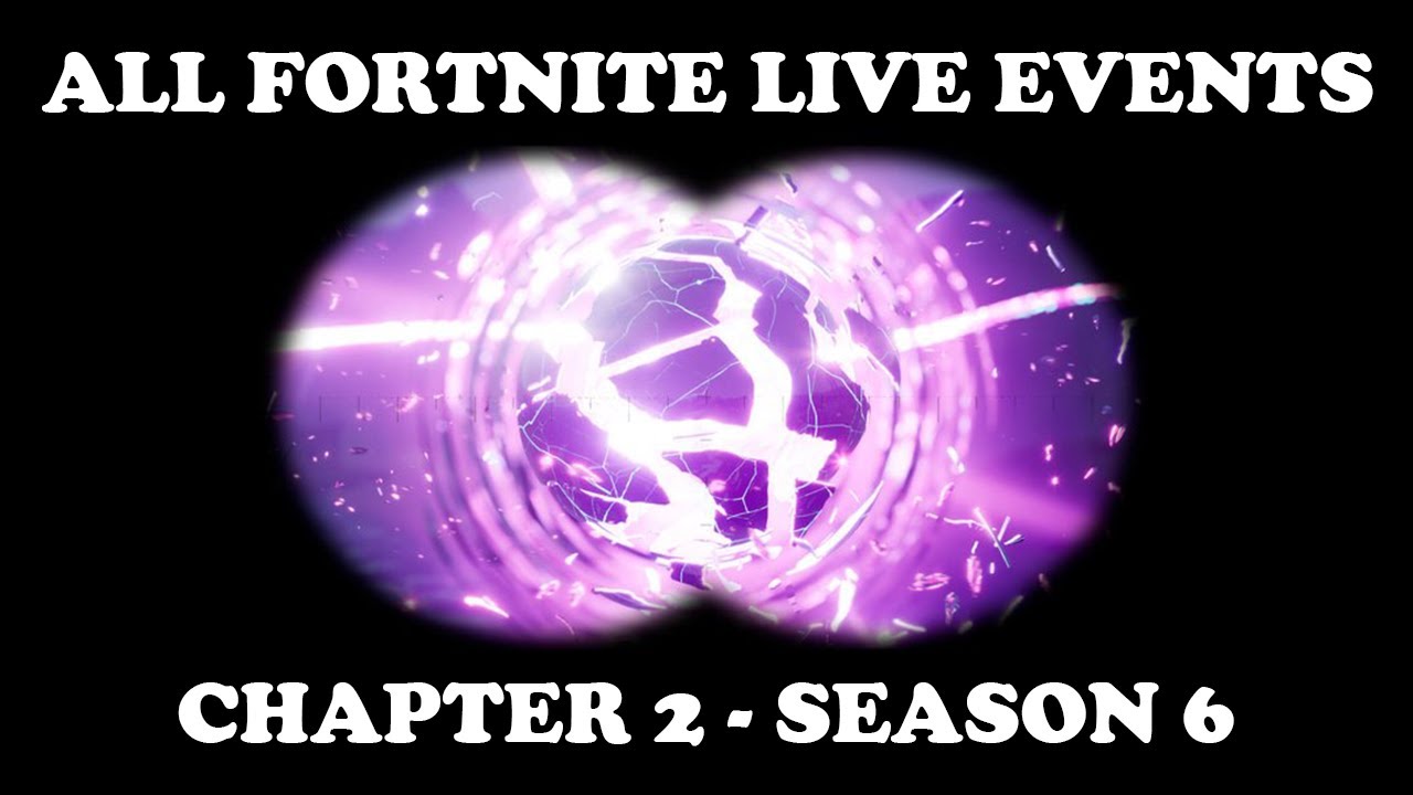 ALL FORTNITE LIVE EVENTS Until The Upcoming Chapter 2 - Season 6 Event