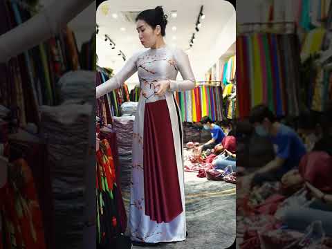 Video Vải Áo Dài Cẩm Tú live mẫu áo dài mới lụa khăn đẹp - youtube
