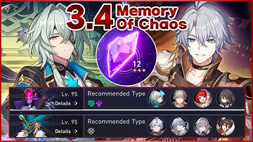 NEW Memory of Chaos 3.4 Stage 12 Full⭐(4 Cycles) | E0S0 Anaxa & E0S1 Phainon | Honkai: Star Rail