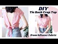 DIY Tie Back Crop Top from leftover fabric / 手作り服 / Cute 🎀Comfy Outfit / Sewing Tutorialㅣmadebyaya