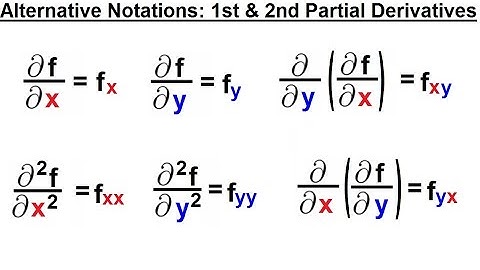Calculus 3: Partial Derivative (11 of 30) An Alternative Notation for 1st & 2nd Partial Derivative