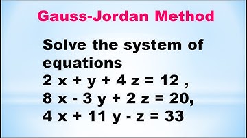 SNM | MA3251 | Unit 3 | Gauss Jordan method | Solution of system of equations | Easy method in Tamil