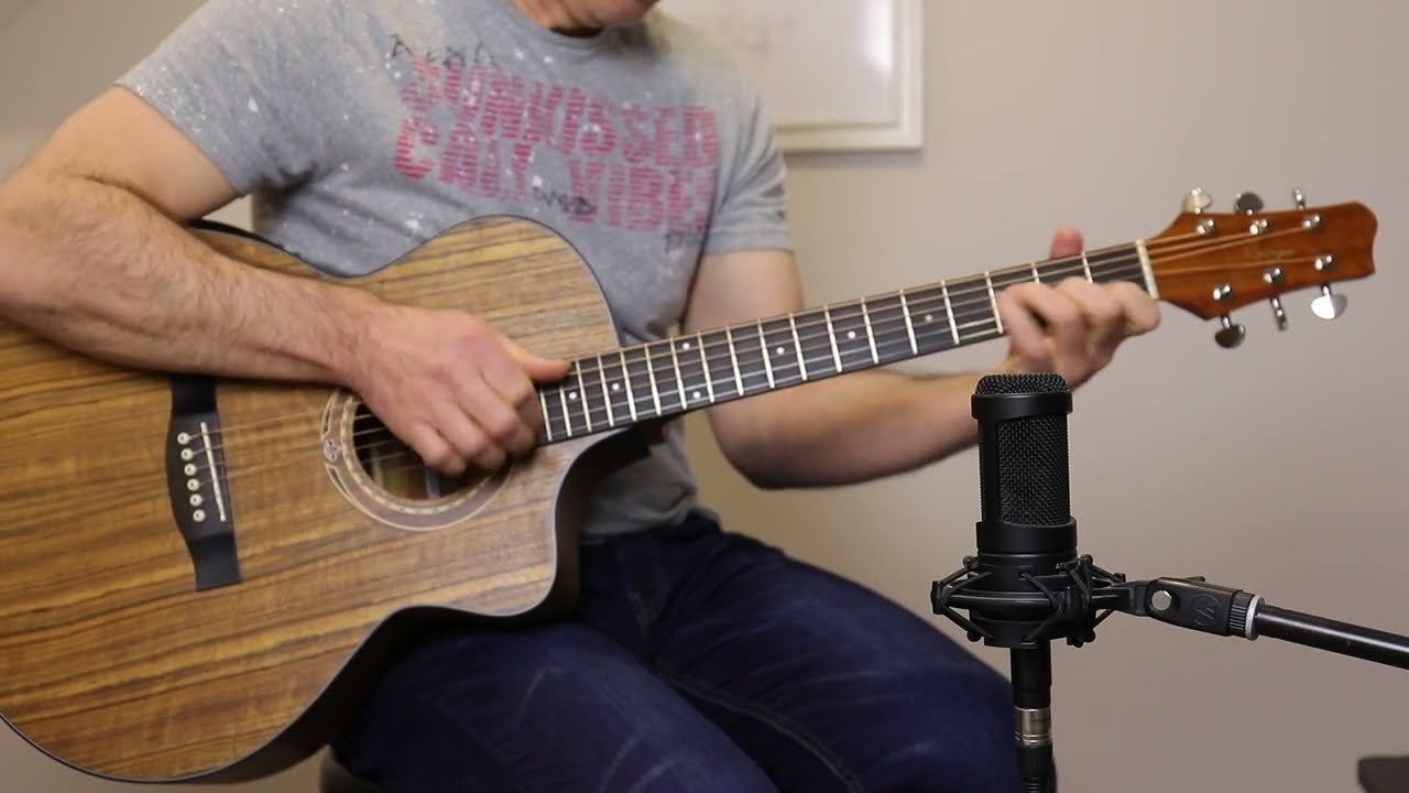 Walnut Top Side Back Acoustic Electric Guitar Builtin Tuner cutaway PPG894 YouTube