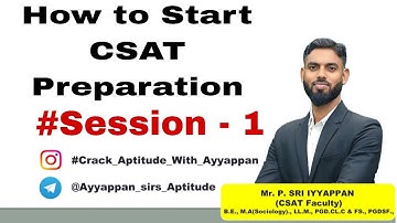 How to start CSAT Preparation | Mr.Ayyappan sir | Session - 1 #ias #ips #maths #trending #tricks