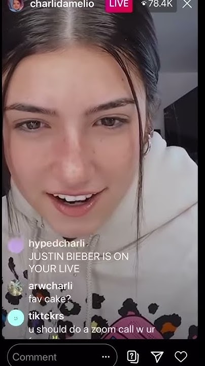 Justin Bieber joins Charli damelios LIVE YouTube(02)