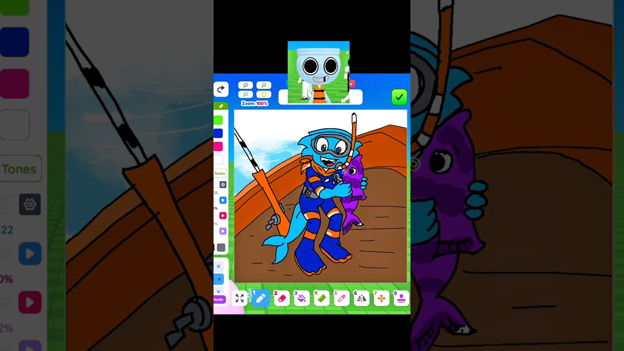 Roblox Draw Me! Finn & Fish #roblox #dandysworld