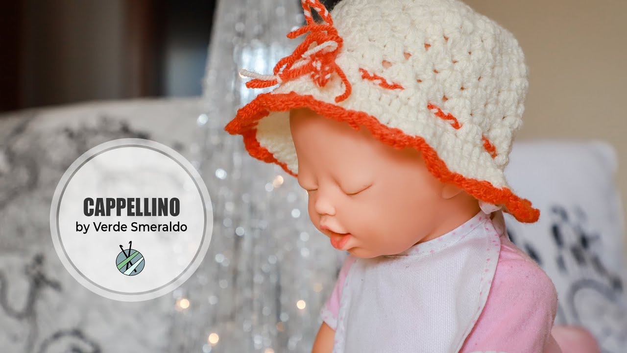 Uncinetto bimbi : cappellino 0-3 mesi - YouTube