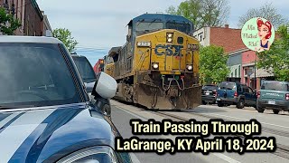 CSX Train Passing through La Grange, Kentucky April 18, 2024 by Miss Flatbed Red 626 views 2 weeks ago 9 minutes, 1 second