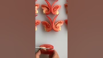 Thumbnail of Garnish Tomat Bentuk Kupu Kupu || Butterfly Garnish  #shorts