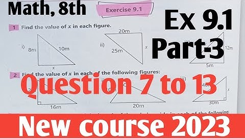 Exercise 9.1 Class 8th Math new course 2023 kpk and PTB Part-3| Class 8 Math unit 9 EX 9.1 SNC
