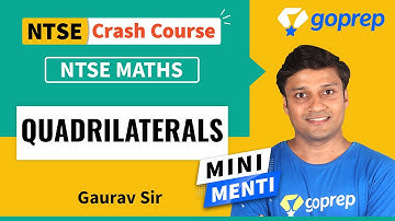 Quadrilaterals | NTSE Class 9 Mathematics | NTSE Crash Course | Gaurav Sir | Goprep