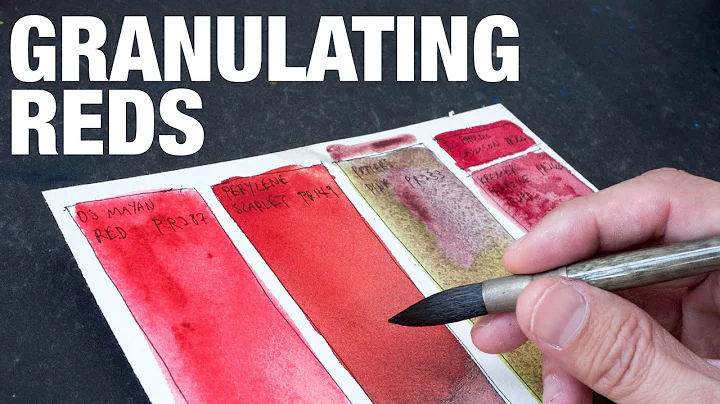 Granulating RED watercolour paint