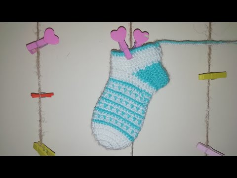 KİLİM DESENLİ BEBEK Çorabı #bebekçorapları #örgübebekçorabı