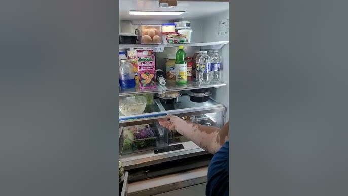 Dad Replaces Air Filter In Frigidaire French Door Gallery Refrigerator 