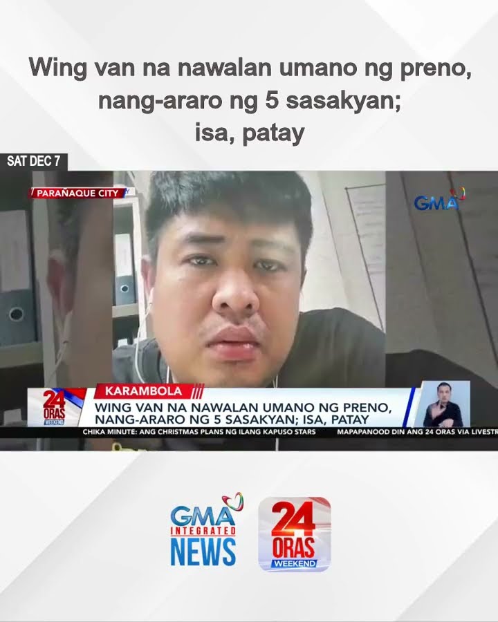Wing van na nawalan umano ng preno, nang-araro ng 5 sasakyan; isa, patay | 24 Oras Weekend