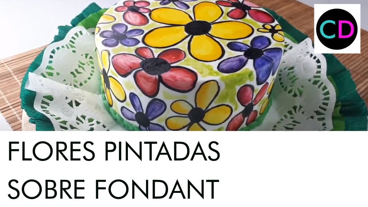 Flores Pintadas sobre Fondant