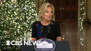 First lady Jill Biden speaks after unveiling White House holiday decorations | full video
