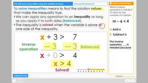 Lesson 3.3 - Solve Inequalities - Additive Inverse (Concept Development)