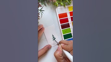 Learn how to paint quick and easy Pine trees with watercolors | Easy tree painting