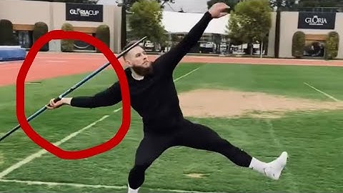 97m Javelin thrower Johannes Vetter training throws (plus slow motion)