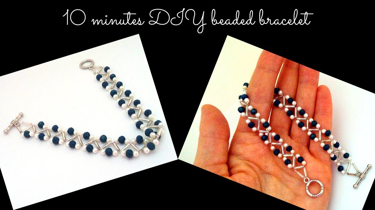 10 minutes DIY Beaded Bracelet. Beading Tutorial - YouTube