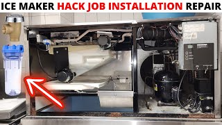 HVACR: Hoshizaki Ice Maker HACK JOB INSTALLATION (Water Pipe, Anti Siphon Valve & Water Filter) FIX
