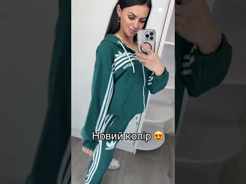 Спортивний жіночий оверсайз костюм Adidas з лампасами три смужки зелений (Адідас трикотаж двонитка Туреччина), видео 1