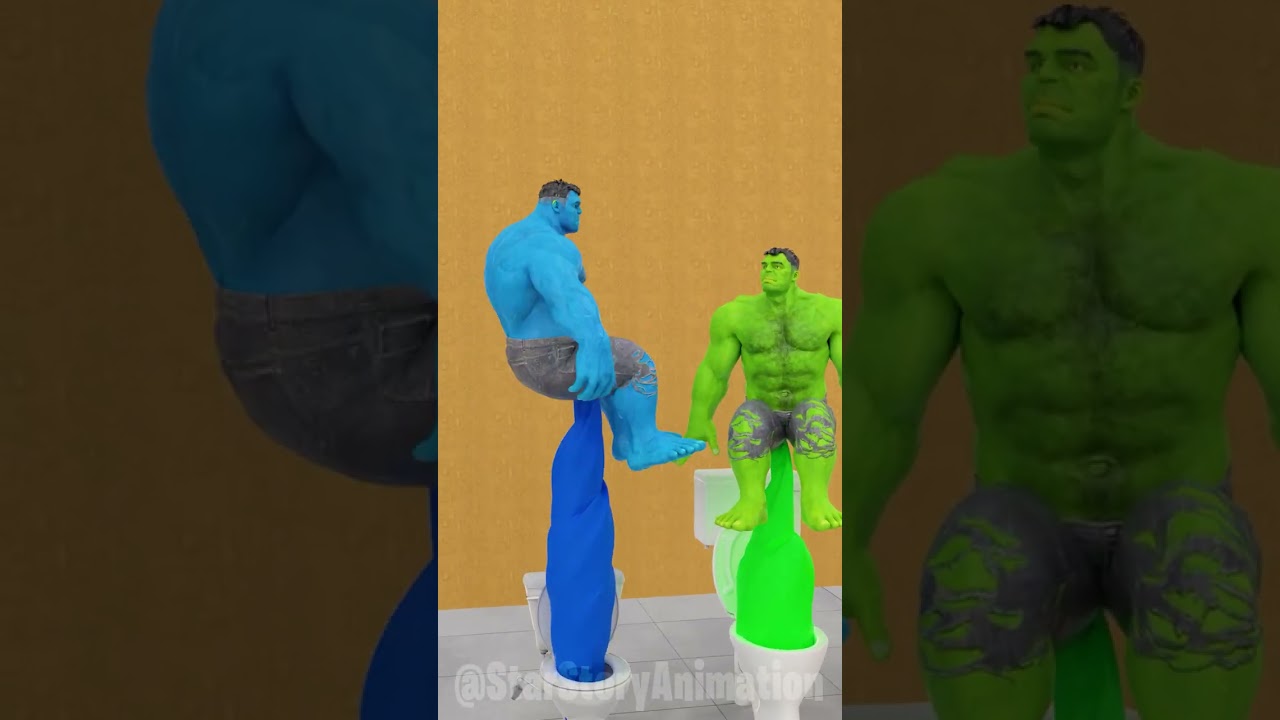 Blue Hulk vs Red Hulk vs Green Hulk plays! Who will win from Rainbow Hulks? #gta