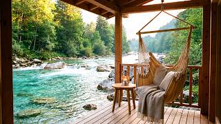 Misty Riverside Porch Ambience 🌿 Relaxing River Sounds & Birds Singing