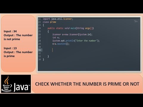 JAVA - Number Based Program 07 || Check whether the number is prime or ...