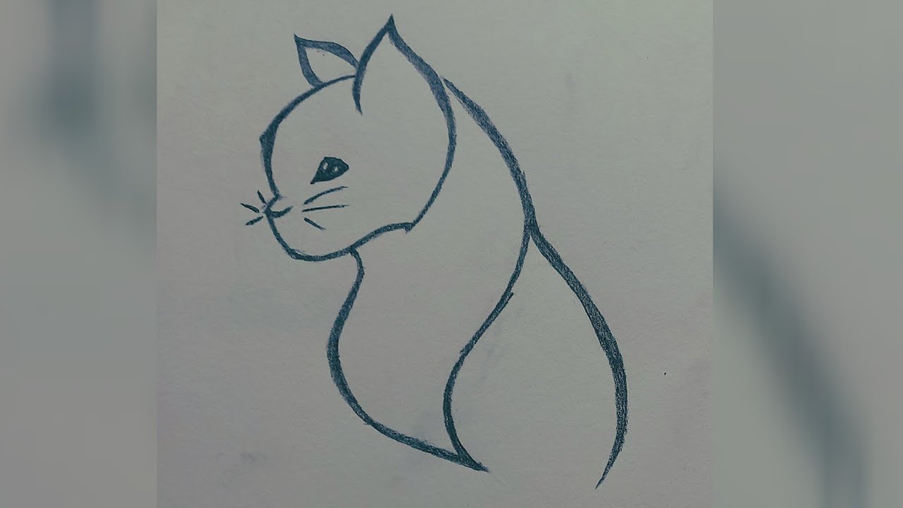 How to Draw a Simple and Cute Cat Step by Step for Beginners/كيف ترسم قطة سهلة بالرصاص للمبتدئين