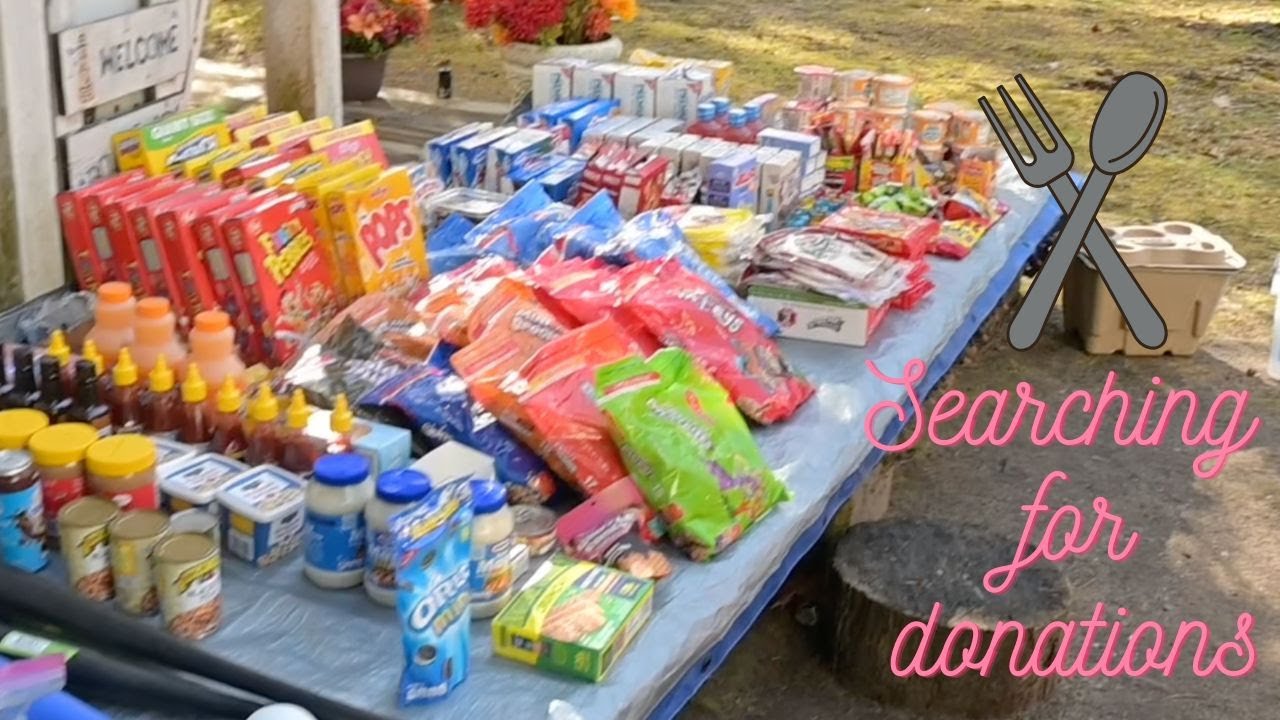 Dumpster diving looking for food donations