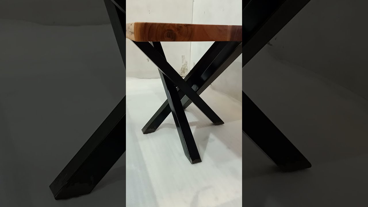 Acacia Live Edges Industrial Design Dining Table