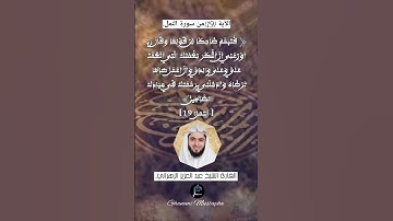 الآية (19)من سورة النمل... القارئ الشيخ عبد العزيز الزهراني.