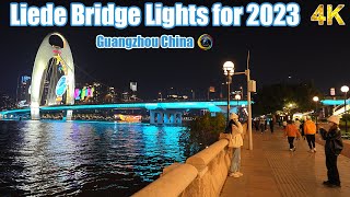 The Liede Bridge lights for the new year 2023 | Guangzhou 4K | China